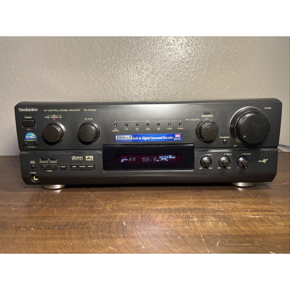 TECHNICS SA-DX940 STEREO SURROUND RECEIVER W/REMOTE Bundle TESTED WORKING